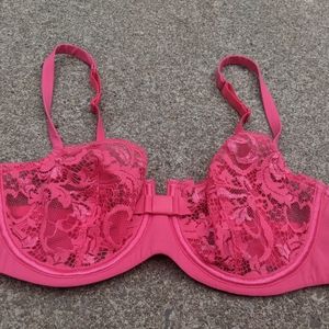Lou Paris Bright Pink Lace Bra Size 34C NWOT